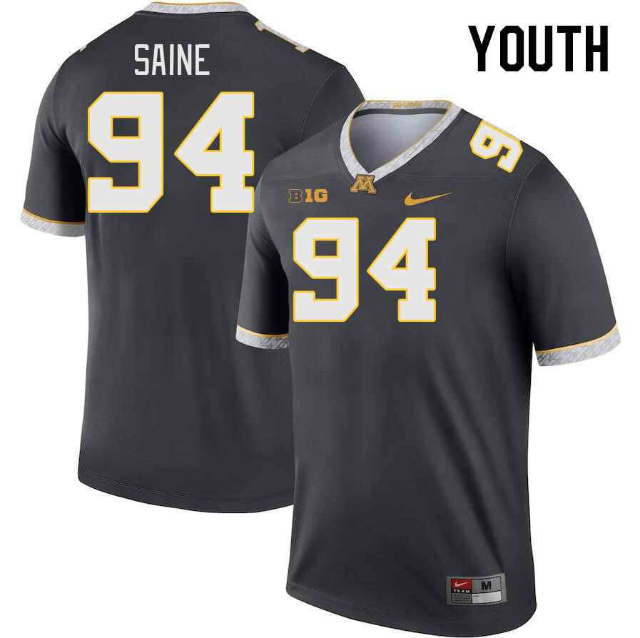 Youth #94 Mo Saine Minnesota Golden Gophers College Football Jerseys Stitched-Charcoal